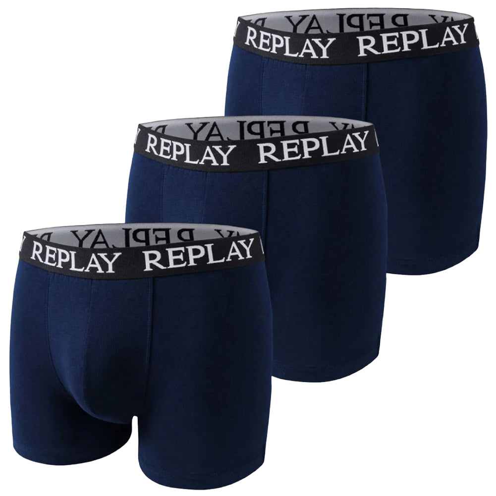 REPLAY Basic Cuff Logo Herren Boxershorts 3er-Pack I101102-N188