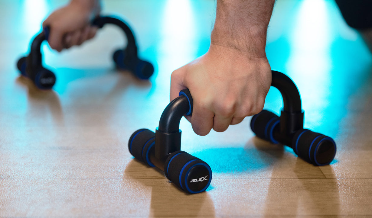 JELEX Gain Hard Push Up Bar Maniglie per flessioni nero blu