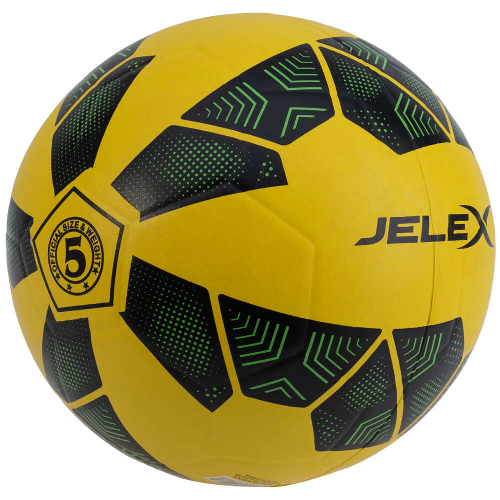 JELEX Bolzplatzheld Pallone da calcio in gomma nero-giallo
