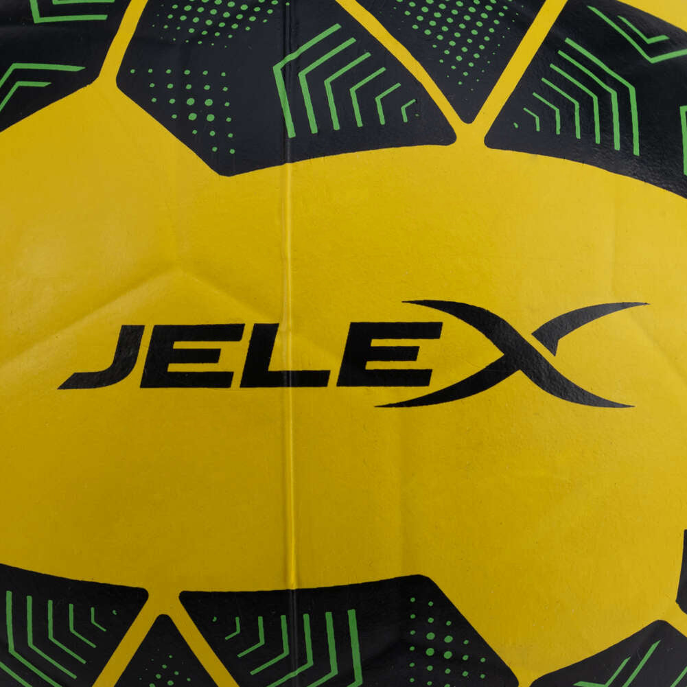 JELEX Bolzplatzheld Pallone da calcio in gomma nero-giallo