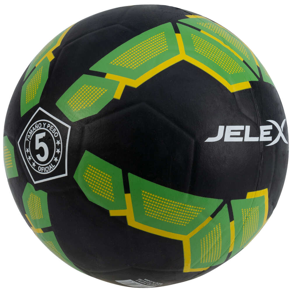 JELEX Bolzplatzheld Pallone da calcio in gomma nero-verde