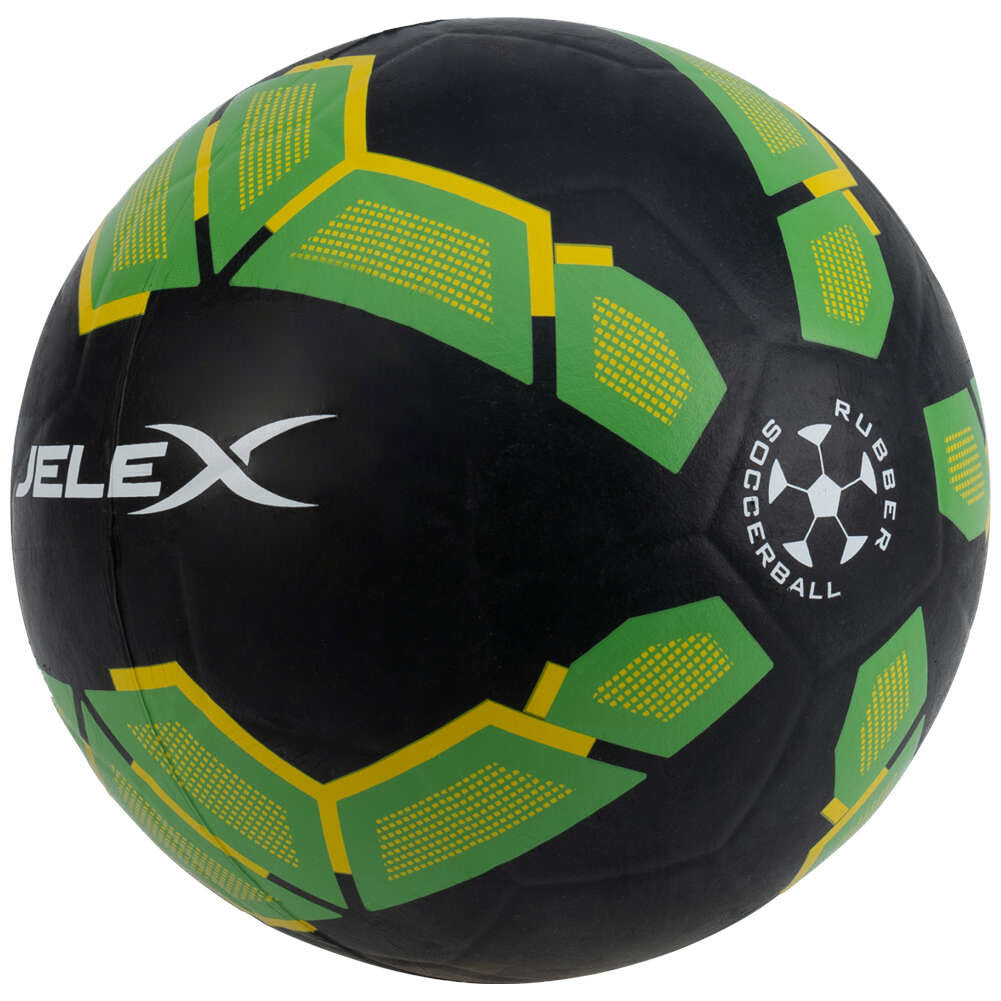 JELEX Bolzplatzheld Pallone da calcio in gomma nero-verde