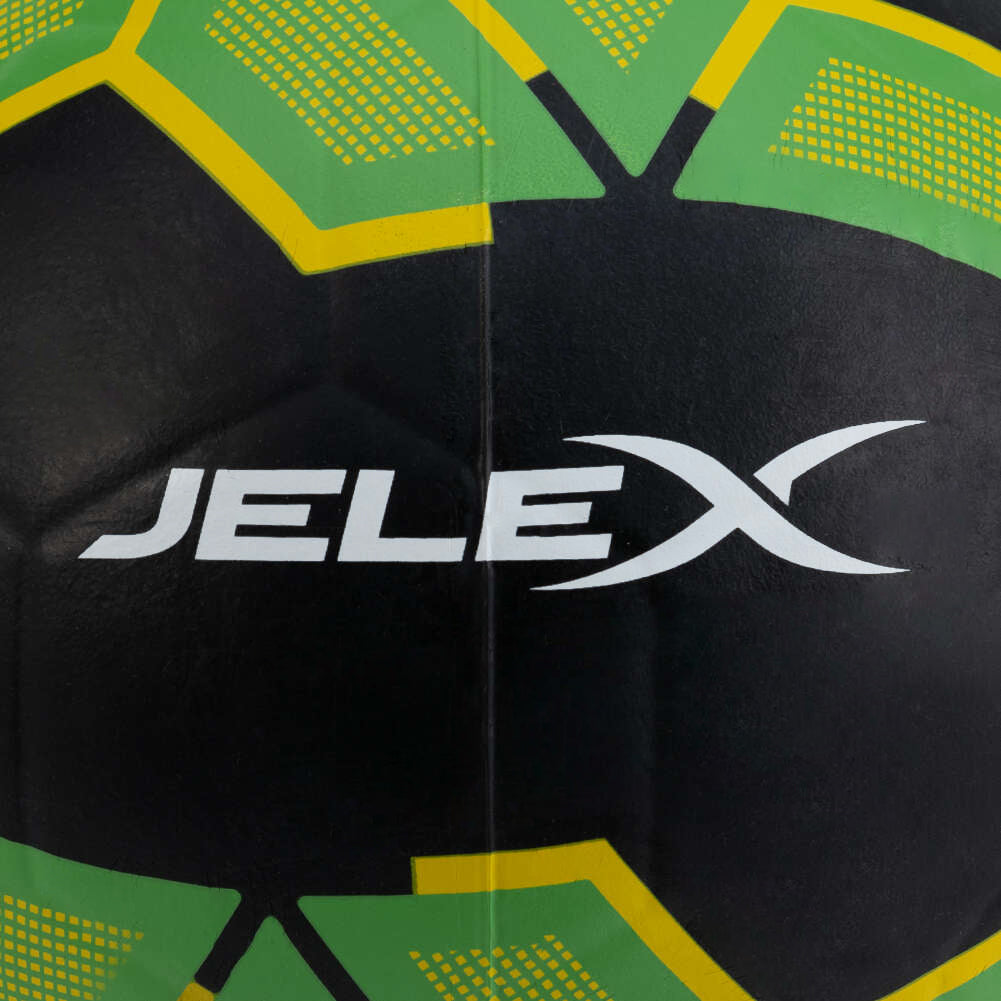 JELEX Bolzplatzheld Pallone da calcio in gomma nero-verde