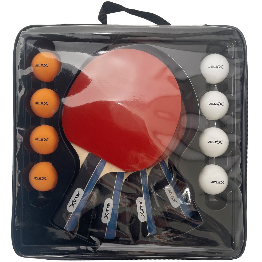 JELEX Sidespin Set da 4 Racchette da tennistavolo con 8 palline