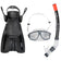 JELEX Deepsea Set di boccaglio con pinne nero – 39-43