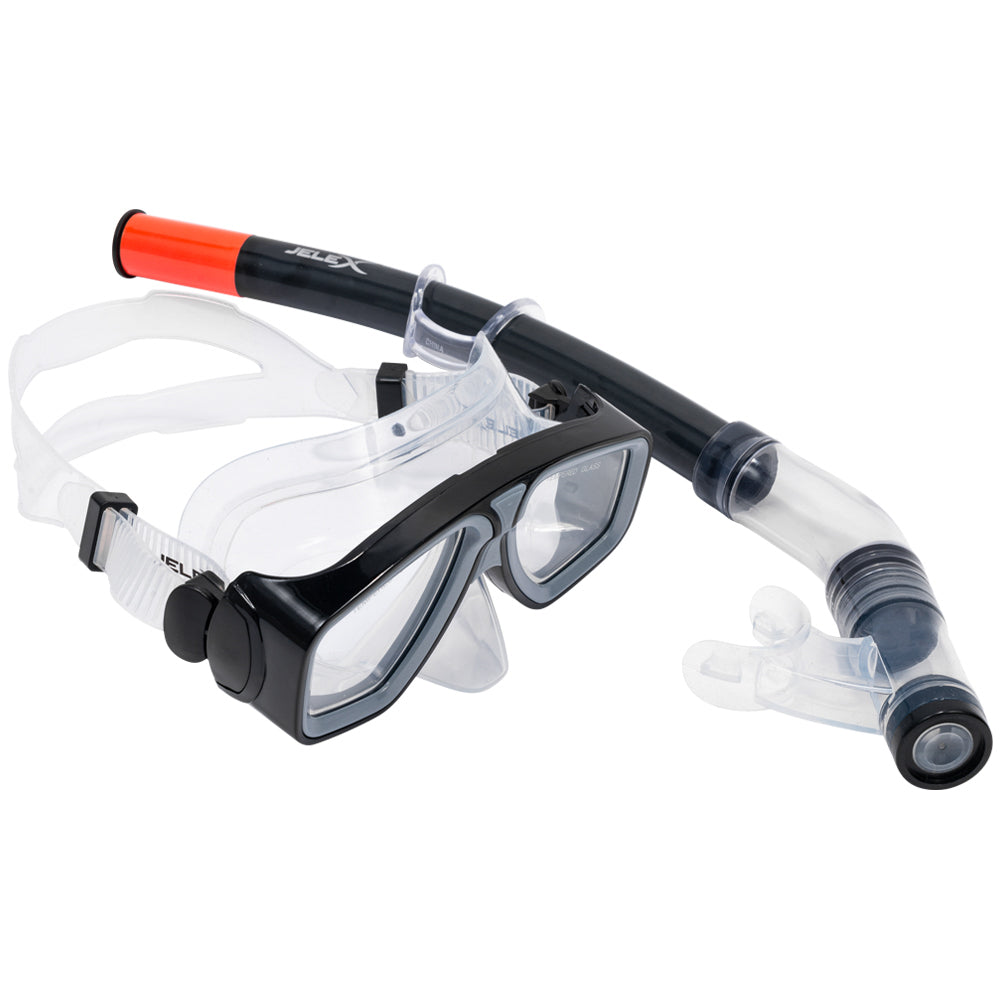 JELEX Deepsea Set di boccaglio con pinne nero