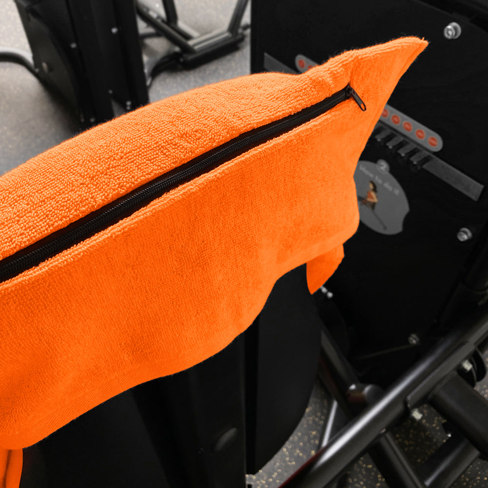 JELEX "100FIT" Fitness Handtuch mit Zip-Tasche orange