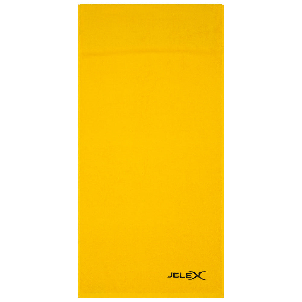 JELEX "100FIT" Fitness Handtuch mit Zip-Tasche gelb