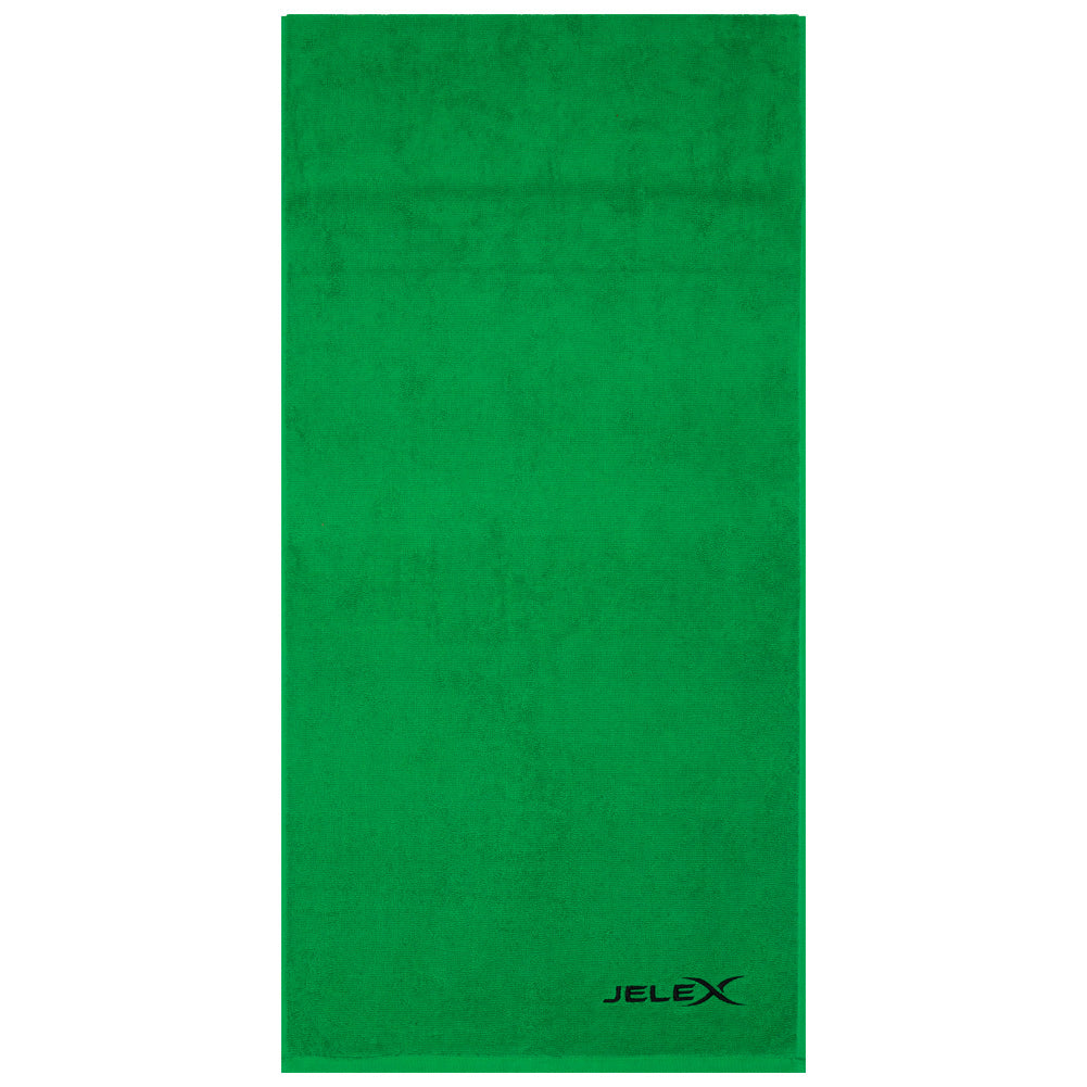 JELEX "100FIT" Fitness Handtuch mit Zip-Tasche grün