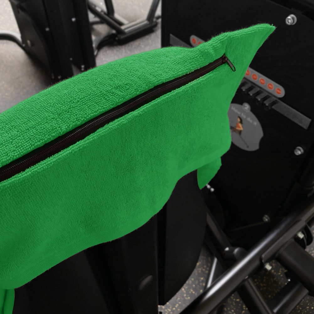 JELEX "100FIT" Fitness Handtuch mit Zip-Tasche grün