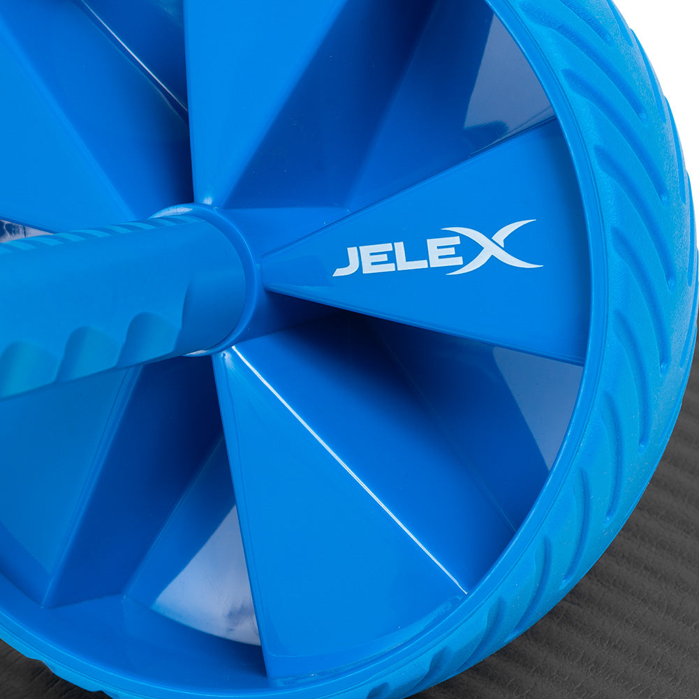 JELEX Sixpack Ruota per addominali Ab Wheel nero-blu