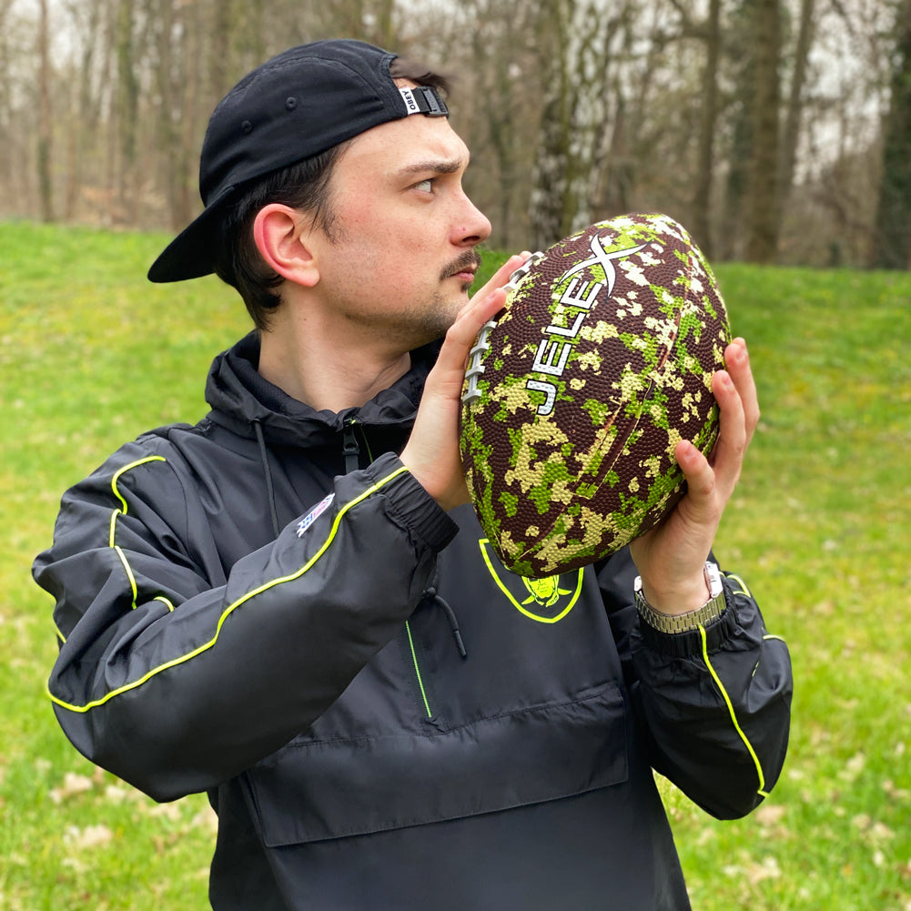 JELEX Touchdown Pallone da football americano verde mimetico