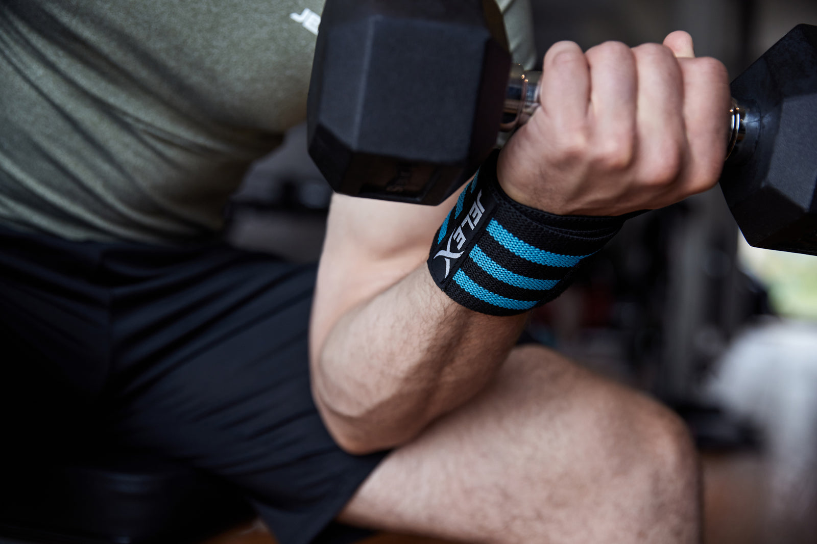 JELEX Strong Polsiere da palestra nero-blu
