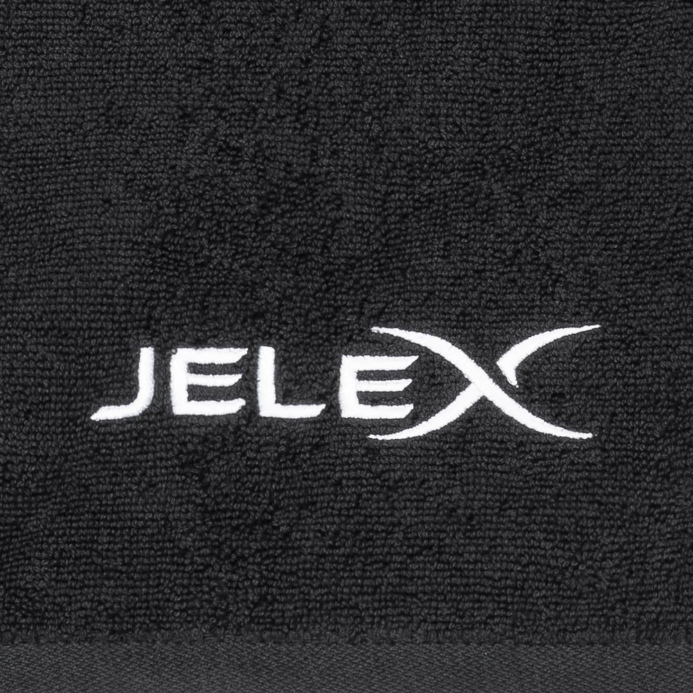 JELEX "100FIT" Asciugamano da palestra con tasca nero