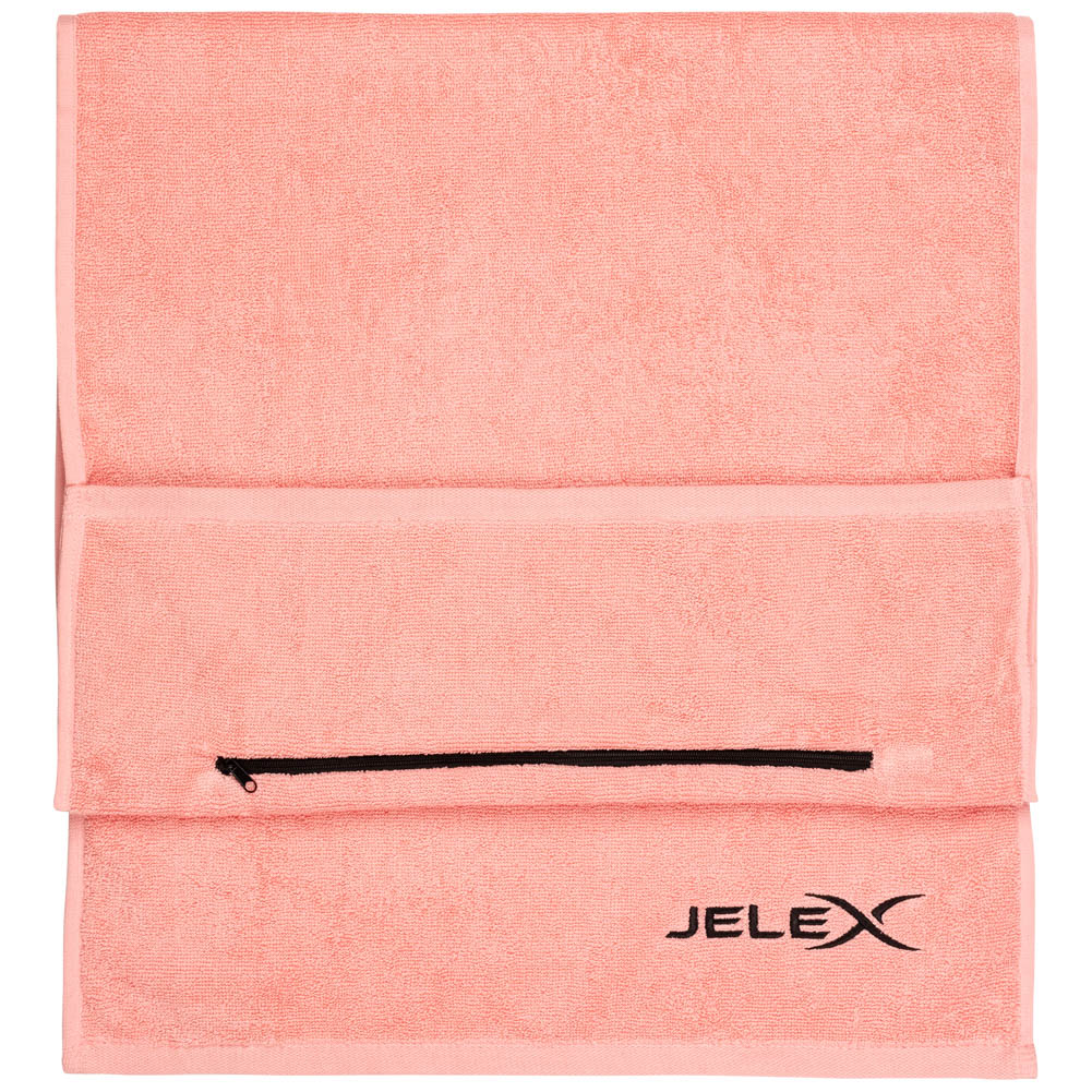 JELEX "100FIT" Asciugamano da palestra con tasca rosa