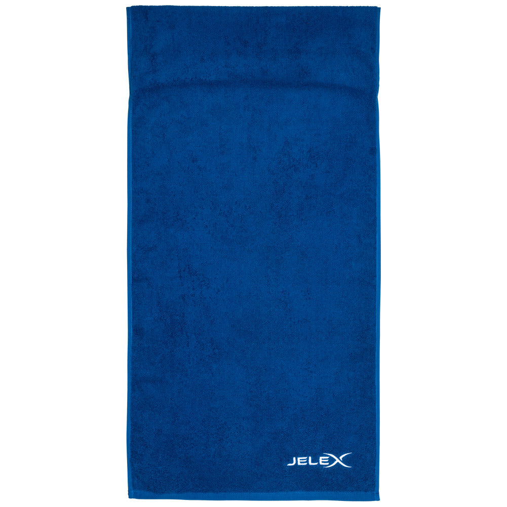 JELEX "100FIT" Asciugamano da palestra con tasca blu reale