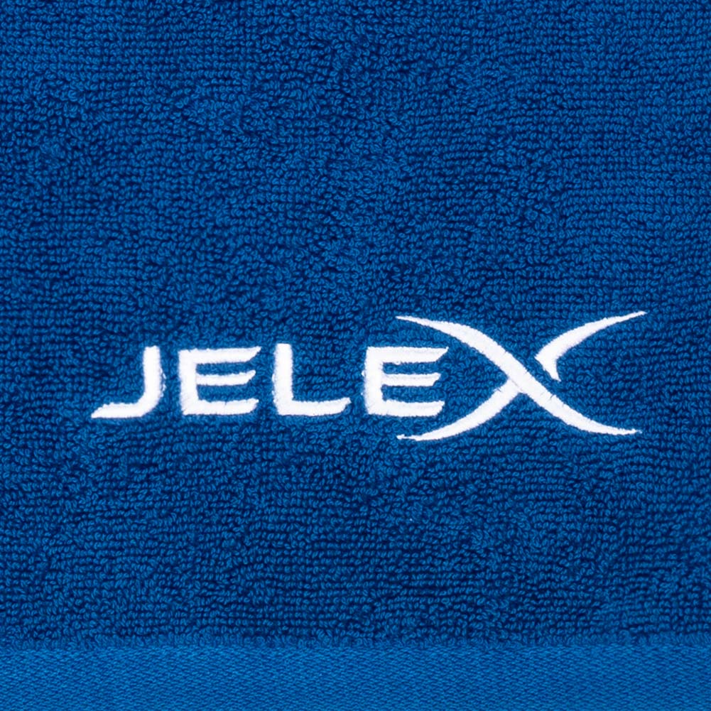 JELEX "100FIT" Asciugamano da palestra con tasca blu reale