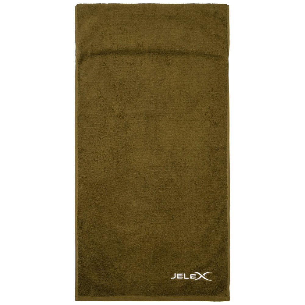 JELEX "100FIT" Asciugamano da palestra con tasca verde militare