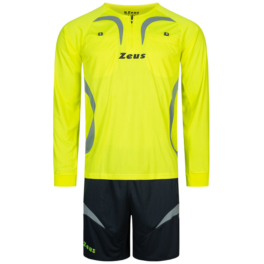 Zeus Uomo Set arbitro Magliettina e pantaloncini Giallo neon