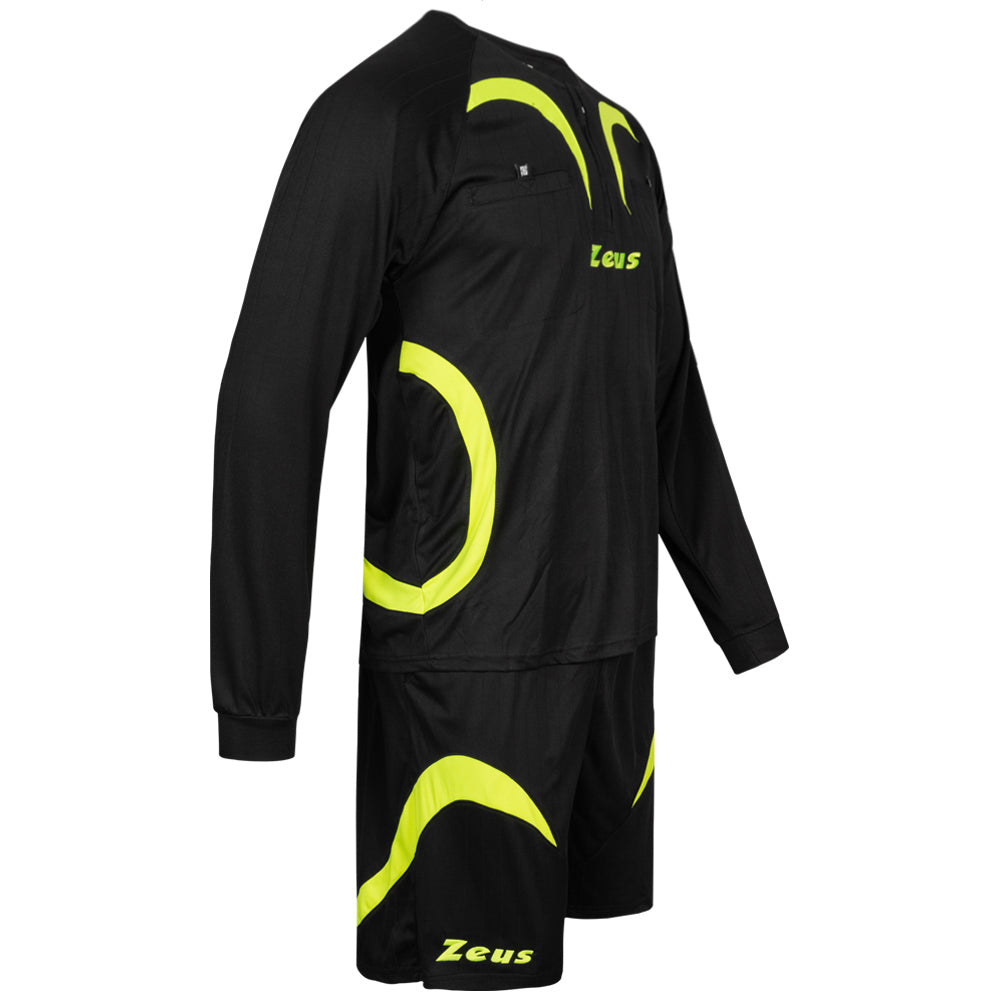 Zeus Uomo Set arbitro Magliettina e pantaloncini Nero