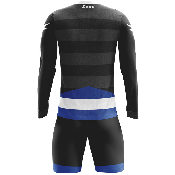 Zeus Argo Torwart Set Langarm Trikot mit Shorts Schwarz Royal