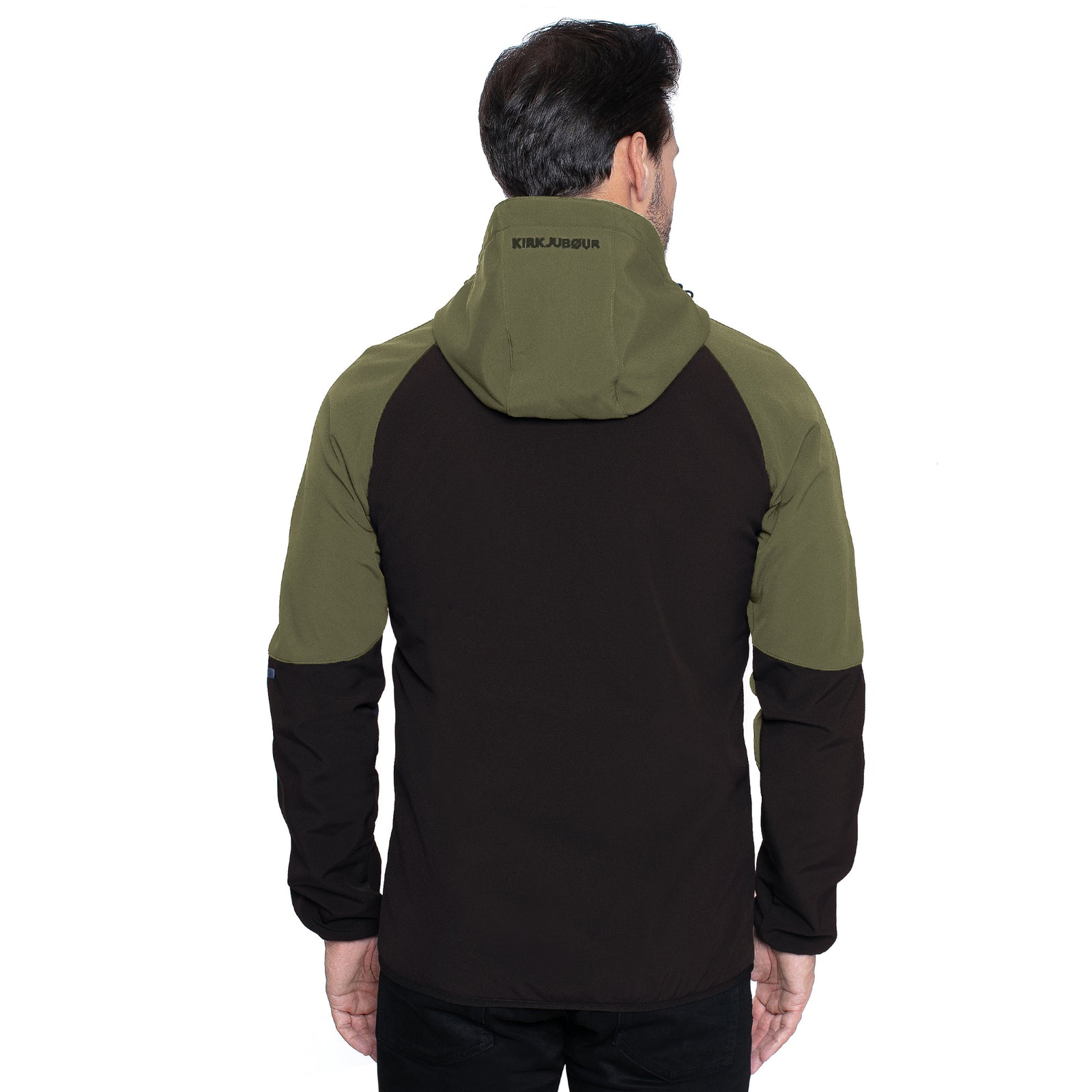 KIRKJUBØUR® "Njordr" Herren SOFTSHELLjacke 10.000 mm Wassersäule grün/schwarz