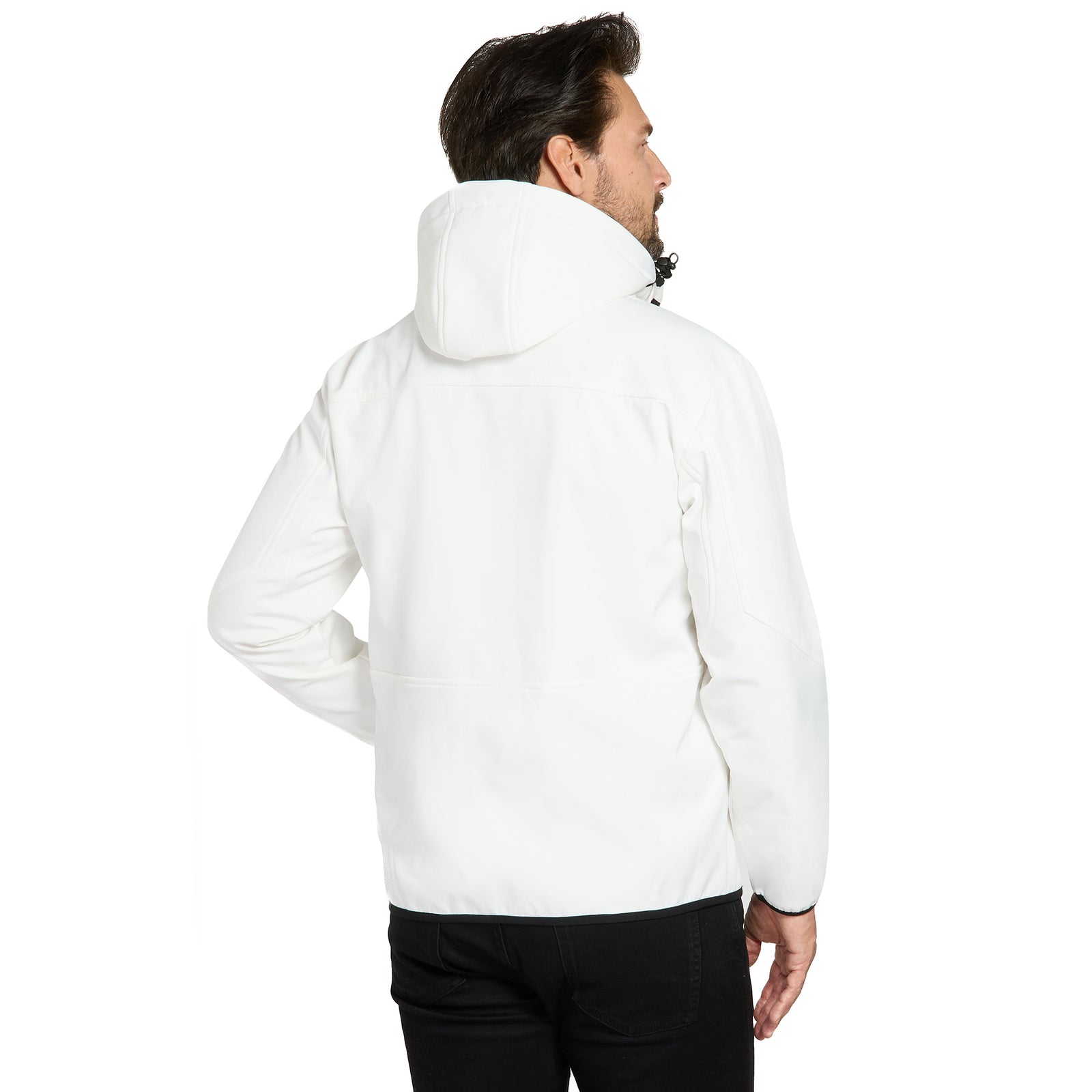 KIRKJUBØUR® "Alvik" Herren SOFTSHELLjacke 10.000 mm Wassersäule weiß/schwarz