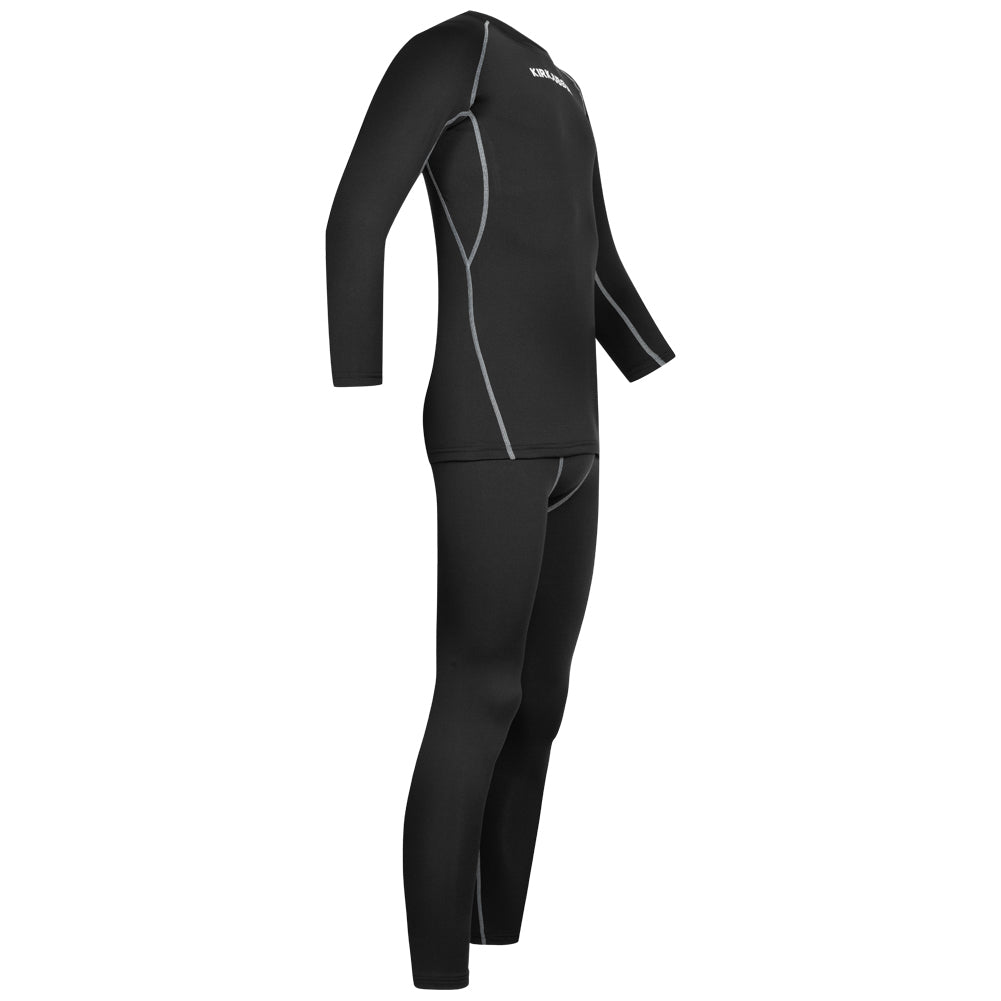 KIRKJUBÃUR Â® "Hafjall" Uomo Set di underwear termico 2 pezzi nero