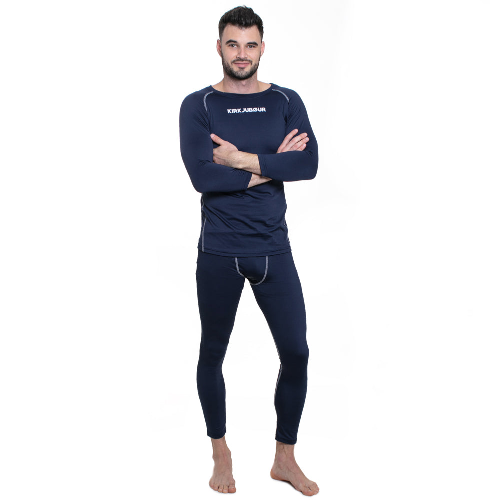 KIRKJUBÃUR Â® "Hafjall" Uomo Set di underwear termico 2 pezzi blu