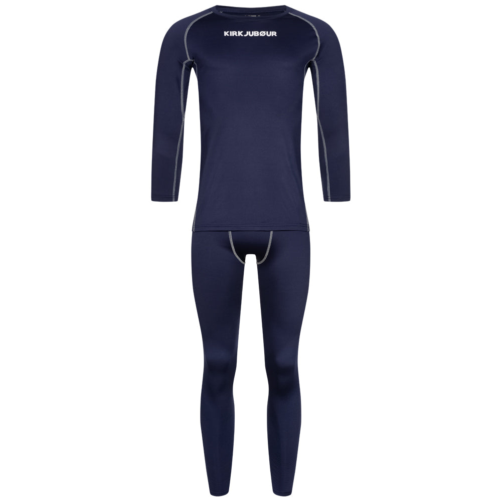 KIRKJUBÃUR Â® "Hafjall" Uomo Set di underwear termico 2 pezzi blu
