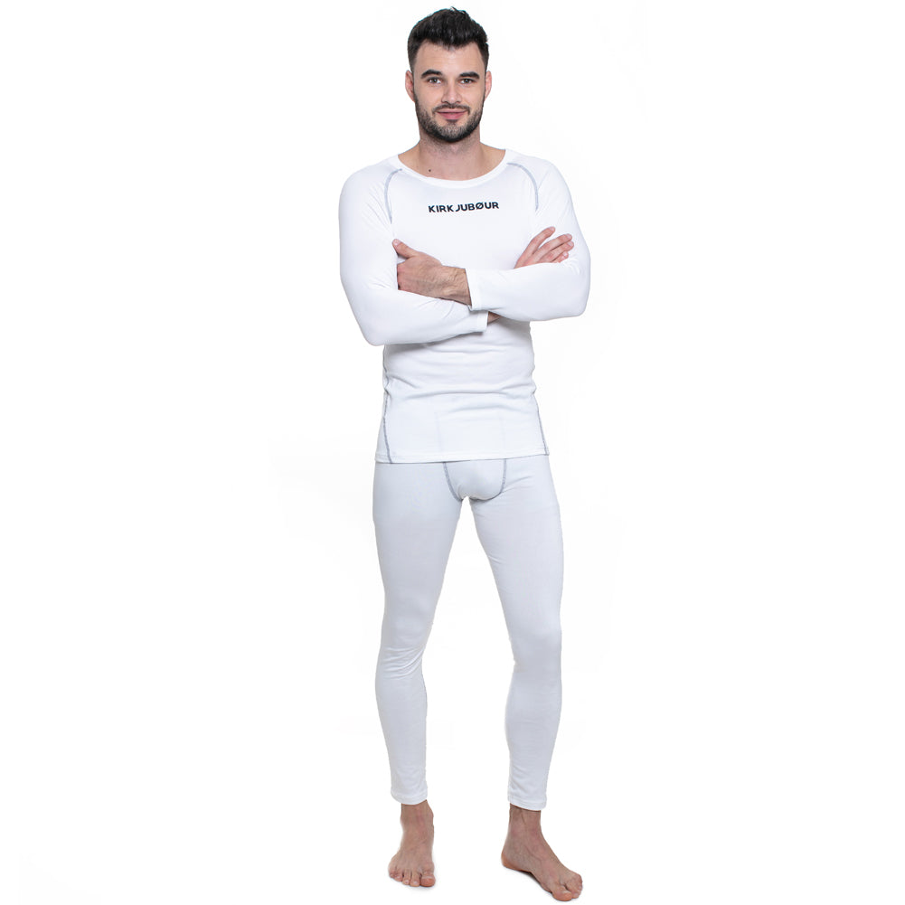 KIRKJUBÃUR Â® "Hafjall" Uomo Set di underwear termico 2 pezzi bianco