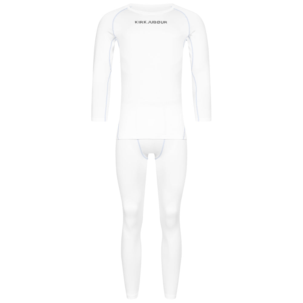 KIRKJUBÃUR Â® "Hafjall" Uomo Set di underwear termico 2 pezzi bianco