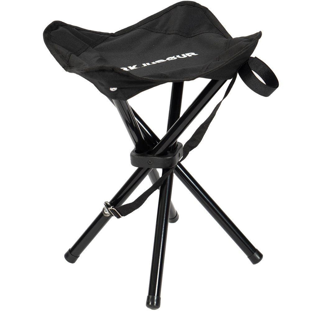 KIRKJUBØUR® "Freydis" klappbarer Vierbein Outdoor Hocker schwarz
