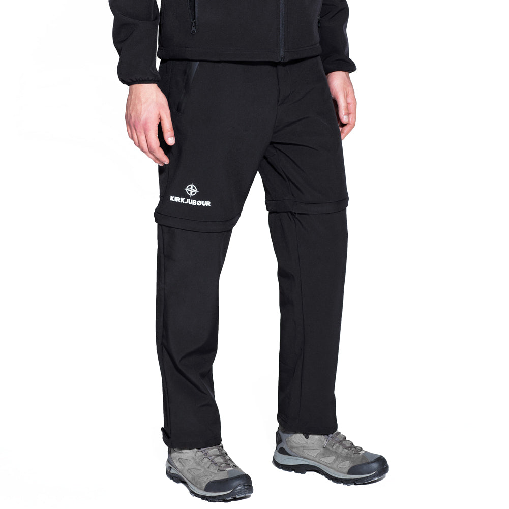 KIRKJUBØUR® Zip-Off Herren 2-in-1 Trekking Wanderhose schwarz