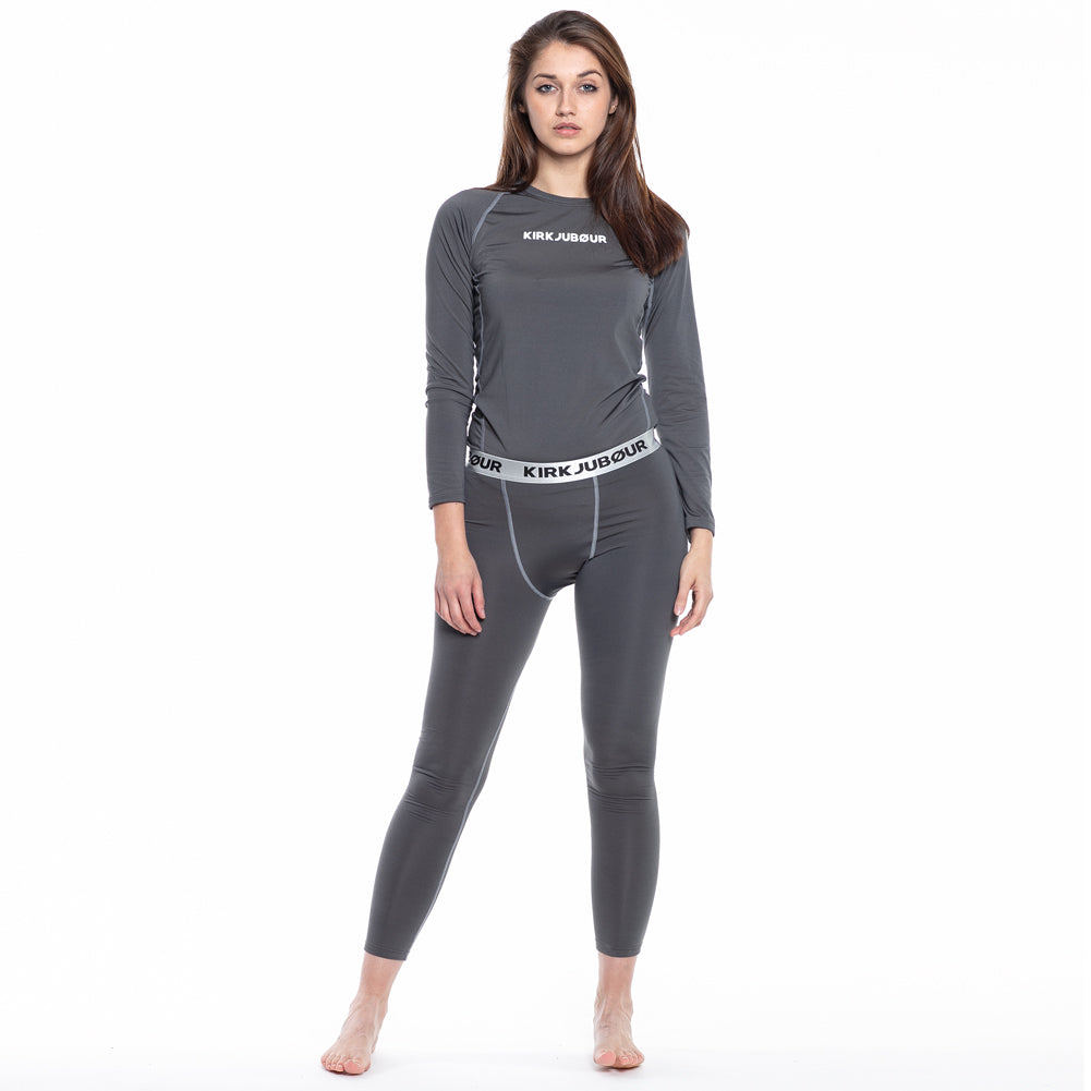KIRKJUBØUR® "Hafjall" Damen Thermounterwäsche Set 2-tlg. grau