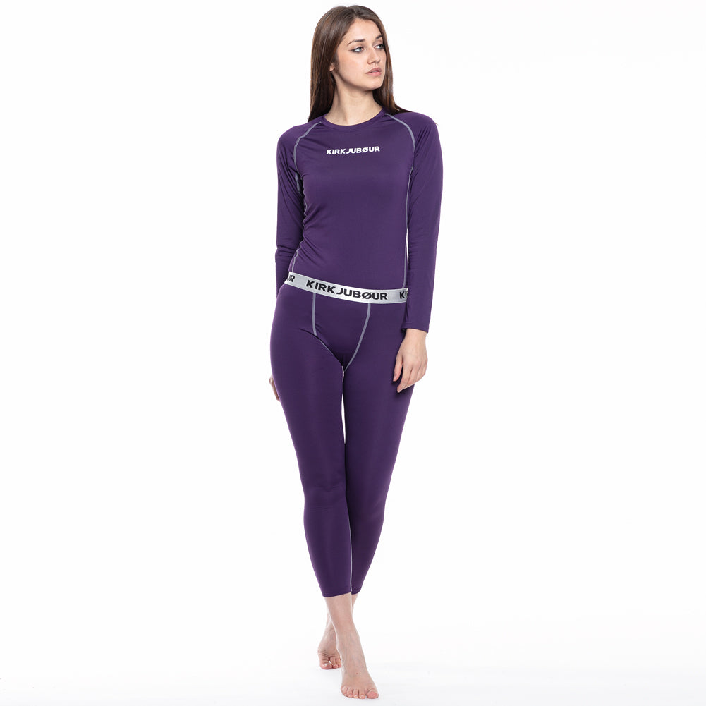 KIRKJUBØUR® "Hafjall" Damen Thermounterwäsche Set 2-tlg. lila