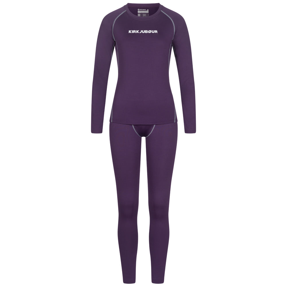 KIRKJUBØUR® "Hafjall" Damen Thermounterwäsche Set 2-tlg. lila