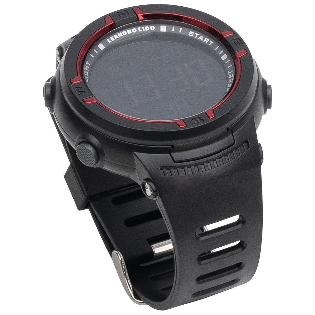 LEANDRO LIDO "Vernazza" Unisex Sport Uhr schwarz/rot