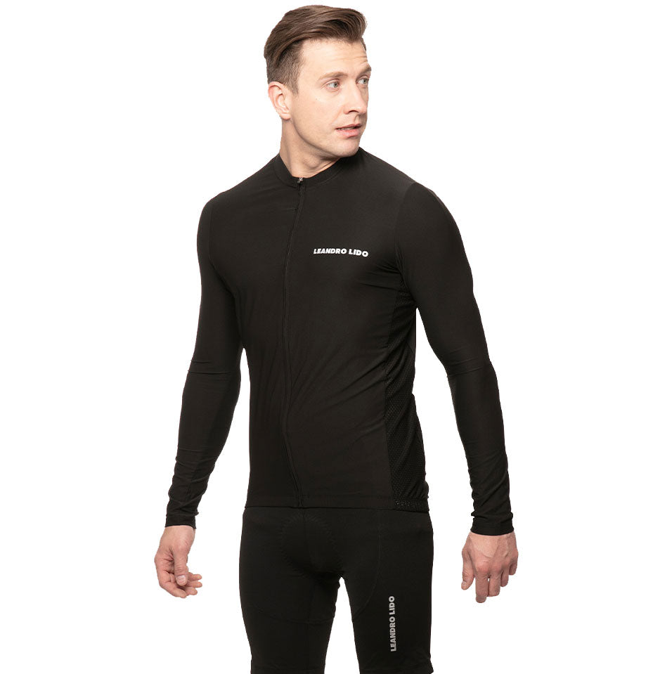 LEANDRO LIDO "Procida " Herren Radsport Langarm Trikot schwarz