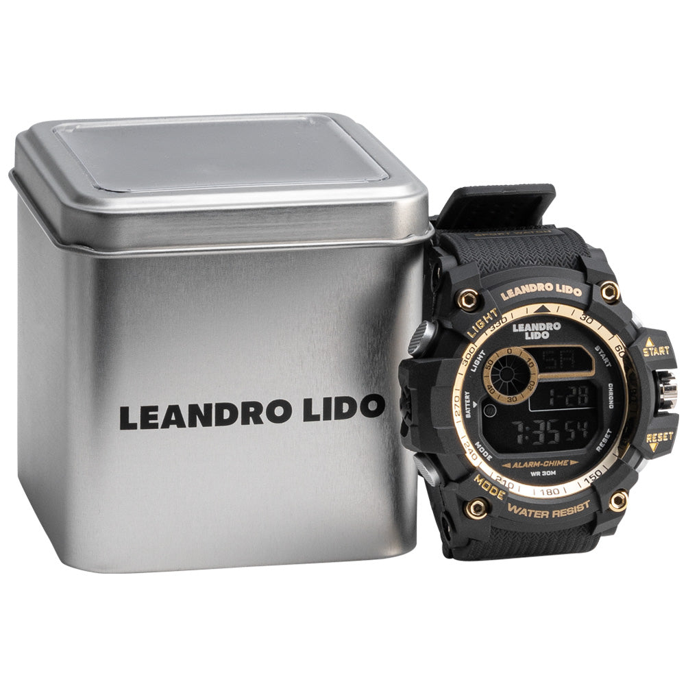 LEANDRO LIDO "Genua" Unisex Orologio sportivo oro nero