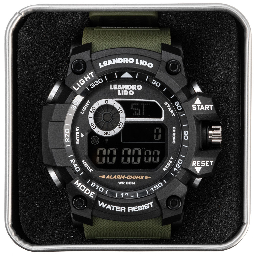 LEANDRO LIDO "Palermo" Unisex Orologio sportivo verde scuro