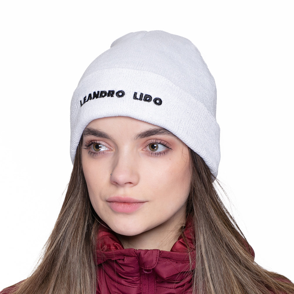LEANDRO LIDO "Callata" Beanie Berretto invernale bianco