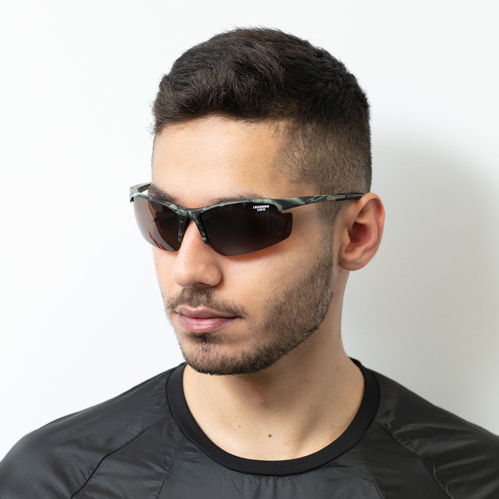 LEANDRO LIDO Power Occhiali da sole sportivi mimetico/marrone