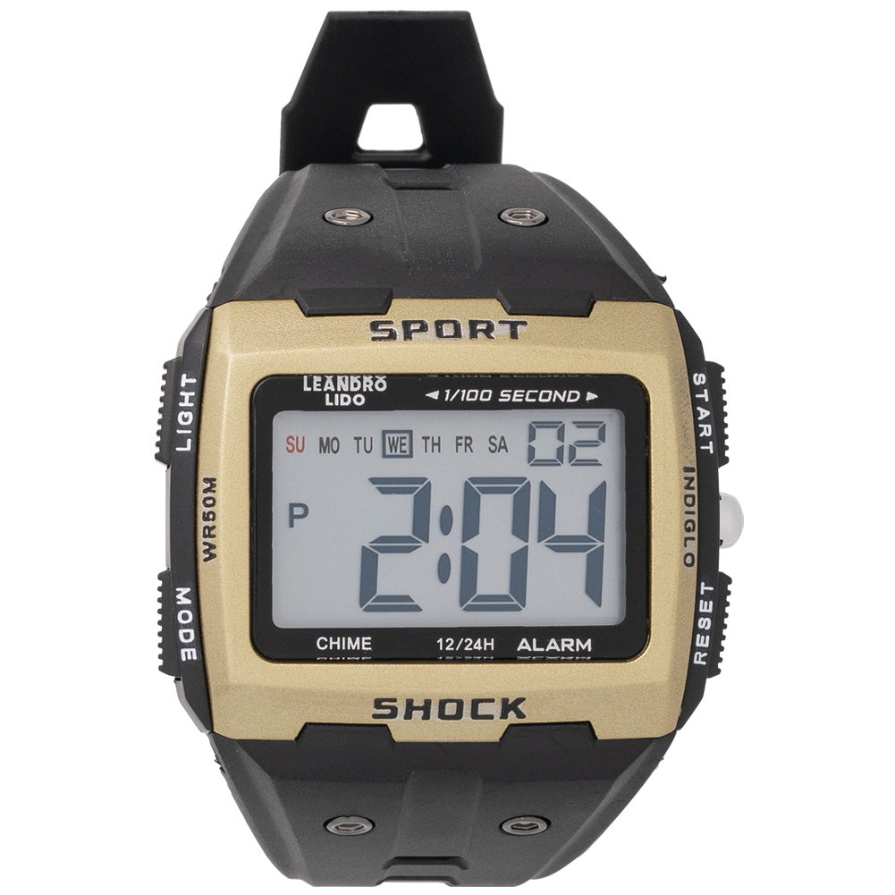 LEANDRO LIDO "Sterpeto" Unisex Sport Uhr gold/schwarz