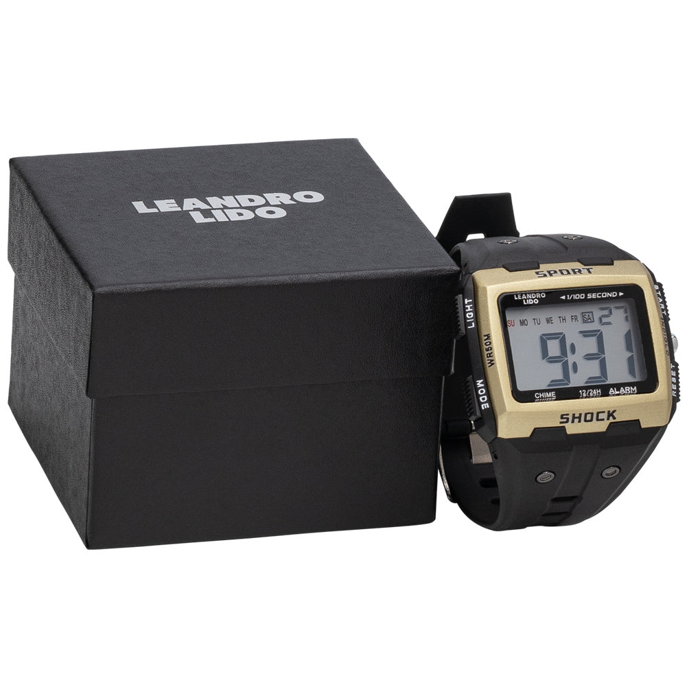 LEANDRO LIDO "Sterpeto" Unisex Sport Uhr gold/schwarz
