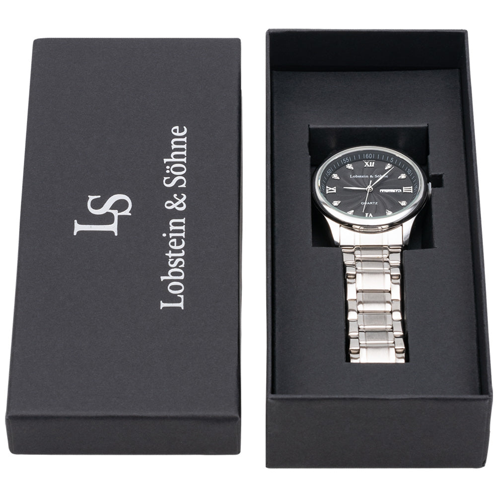 Lobstein & Söhne® "Leopold" Uhr silber/schwarz