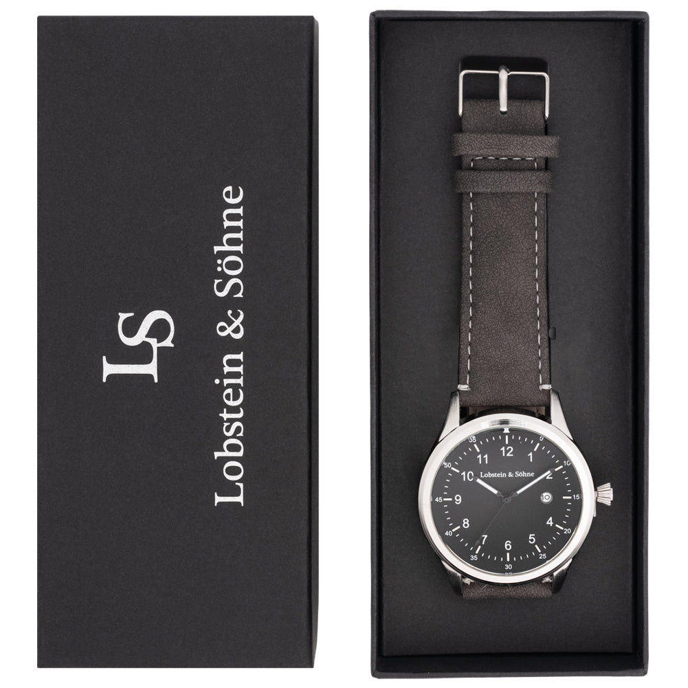 Lobstein & Söhne® "Gustav" Uhr dunkelgrau