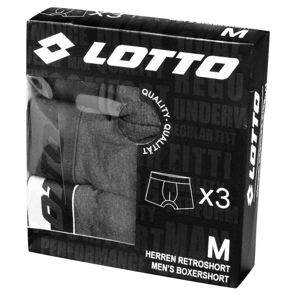 Lotto Retro Herren Boxershorts 3er-Pack grau MBXX1002NET-GREY