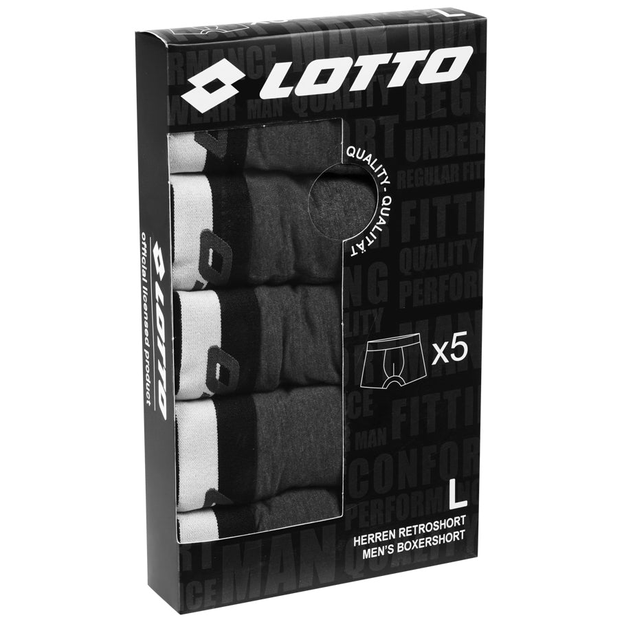 Lotto Retro Herren Boxershorts 5er-Pack anthrazit MBXY10001REW-ANTRA