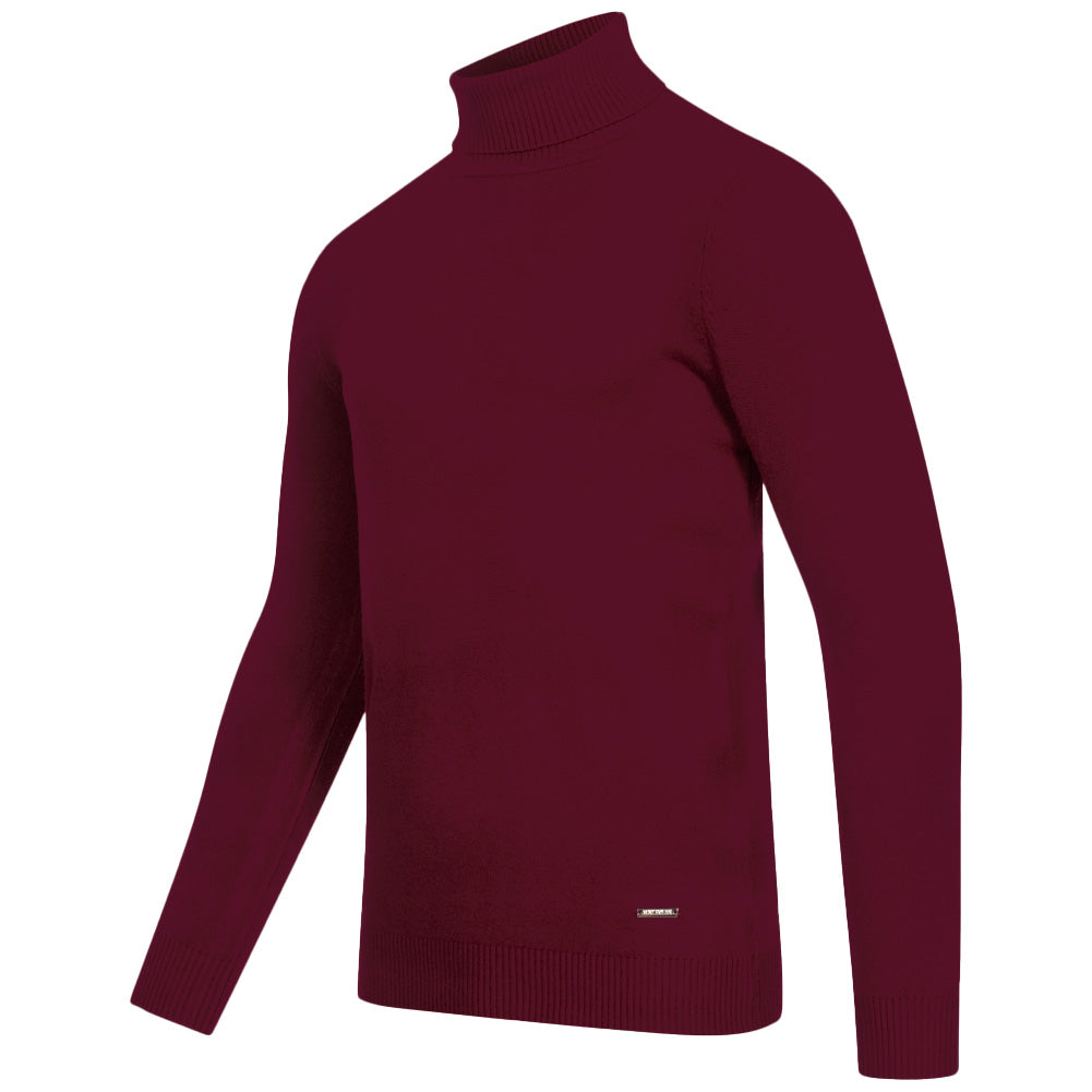 MONT EMILIAN "Le Mans" Herren Rollkragenpullover weinrot